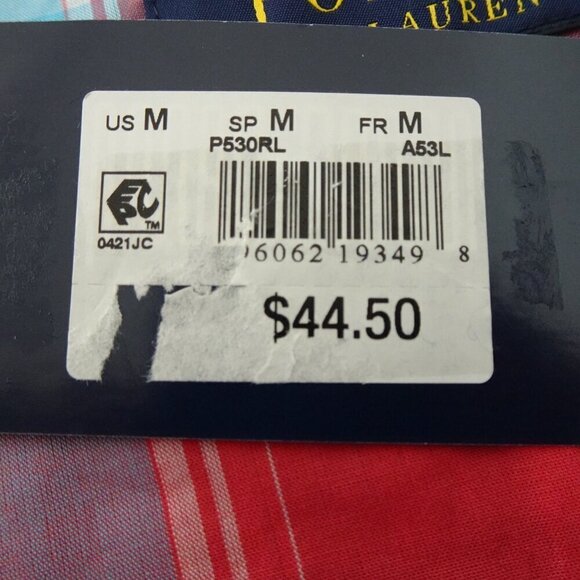 Polo Ralph Lauren Pajama Shirt Top Men's Size M Red Button Front Short Sleeve - Picture 6 of 8